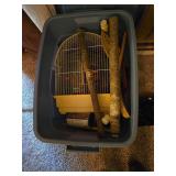 Bird Cage. Accessories Included. Approx 15" x 12"