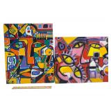 (2) "Lovers" & "Signal" - Oil on Canvas - 16" x 20"