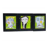 (3) Abstract Portraits - Original - 12" x 16"