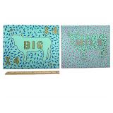 (2) "Big X-4" & "Milk Cow" - Acrylic on Canvas - 11" x 14"