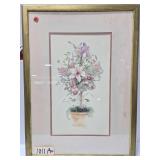 Water Color Floral Print By Mary Vincent Bertrand - 27” X 37”
