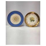 2 - Gold Guilded Dinner Plates - 10.5” Diameter