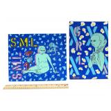 Mixed Media on Canvas & Wood - 9" x 12", 10" x 12"