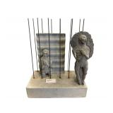 "The Gathering" - Mixed Media Cement Sculpture - 20" x 10" x 25"