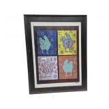 Signed Framed Matted Print of Four Originals from the CHXN Series -  22" x 26"