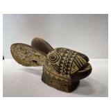 Bakino Faso , Bobo Mali Hyena Zoomorphic Wooden Mask 17 Inches Tall