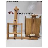 Artist Tim Kelley’s Personal Wooden Easel Fully Adjustable With Art Supplies & Storage