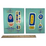 (2) "Interaction #6" & "Interaction #7" - Acrylic/Mixed Media on Canvas - 8" x 10"