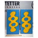 (2) "Pod 1" & "Pod 2" - Oil on Canvas - Blue/Yellow - 10" x 20"