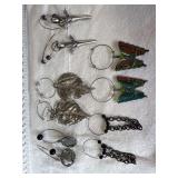 5 Pairs of Custom Made Earrings - Costume Jewelry - Beaded - Skull Dagger w/ Wings - Dragon - Butterflies