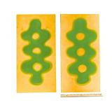 (2) "Pod 1" & "Pod 2" - Oil on Canvas - Green/Yellow - 12" x 24"