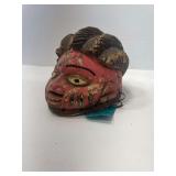 Wooden 7 Inch Tall Helmet Mask of the Yoruba Gelede People from Nigeria 1250