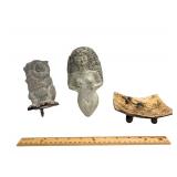 (3) Mixed Media Sculptures