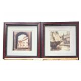 2 - Allan Blaustien Framed/Matted Prints - Sevilla ,Espana - Burgos ,Espana - 19” Square