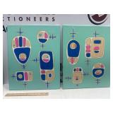 (2) "Interaction #4" & "Interaction #5" - Mixed Media on Canvas - 16" x 20"