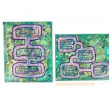 (2) "Organic Verses #6" & "Organic Verses #2" - Mixed Media on Canvas - 16" x 20"