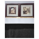 2 - Allan Blaustien Framed/Matted Prints - Sevilla ,Espana - Burgos ,Espana - 19” Square