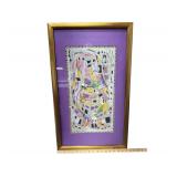 Abstract Acrylic Painting by Vint Blackburn - Signed - Framed & Matted - 18” x 30”