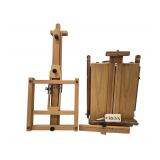 Artist Tim Kelley’s Personal Wooden Easel Fully Adjustable With Art Supplies & Storage