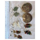 5 Pair of Custom Made Earrings - Mother of Pearl Bohemian - Doves - Maple Leaf - Beaded