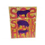 "See Speak Hear" - Oil on Canvas Board - 20" x 24"