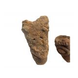 2 Pipe Head Relics - Komo People of Ghana - 2 3/8" x 2" x 2 3/8" & 3 7/8" x 2" x 2"