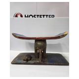 Carved Wooden Elephant & Turtle Bench - 26” L. X 12” H. X 12”D.