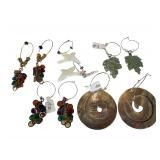 5 Pair of Custom Made Earrings - Mother of Pearl Bohemian - Doves - Maple Leaf - Beaded