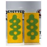 (2) "Pod 1" & "Pod 2" - Oil on Canvas - Green/Yellow - 12" x 24"