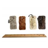 (4) Mixed Media Plaque Sculptures - 3" x 6"