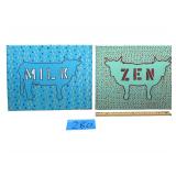 (2) "Milk" & "Zen" - Acrylic on Canvas - 11" x 14"