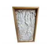 "Faires" - Plaster Cast & Wood Sculpture - 17" x 30" x 5 1/2"