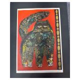 Lithograph by Spanish artist Jose Puig Marti (born 1932) - Limited Edition Hand Signed and Numbered 252 of 275 - Depicting an Abstract Cat - 18” x 24”