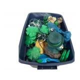 Plastic Tote Of Saint Patrick’s Day Holiday Decor