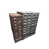 3 Heavy Duty Hardware Organizer Cabinets - 19" x 28" x 56" - Mostly Empty