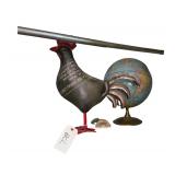Vintage Globe, Metal Rooster approx 18" Tall, Scorpion Paper Weights