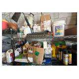 Contents of Top Two Shelves  - Lawn and Garden Product - Lawn Sprinklers  - Sprayers -  Bug Spray - Weed/Grass Product - Etc.