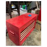 Red Metal Tool Box 24.5x10x18 Inches Plus Contents