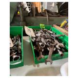 8x12x4 Inch Plastic Container of Wrenches Numerous Sizes and Sockets