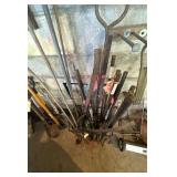 Storage Rack and Contents - Including Concrete Pins, Garden Stakes, Etc.