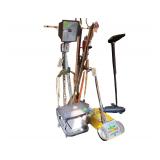 Portable Electric Lamp. Small Stool on Wheels