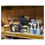 Vehicle/Equipment/General Cleaning Supplies - Rags, Roto Brush Drill Attachment, Cleaning Chemicals, Tarp