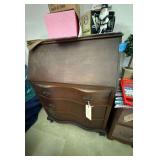 Curved Front & Slant Top Secretary Desk