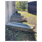 Steel Guard Rail (9) 14’ Sections - (1) Convex Piece - 6’ 3” Post Spacing - Including (3) Pallets of 7’ Beam Posts (30 +\- Beams) - (2) Wrap Ends