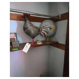 Vintage Globe, Metal Rooster approx 18" Tall, Scorpion Paper Weights