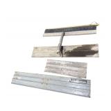 Cement Finishing Lot of Bull Floats and More - 8 Magnesium Extra Lite Threaded Extension Poles - 3 Screeds: 10’ , 6’ & 5’ - 3 Misc. Floats - Finishing Broom