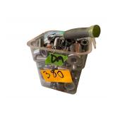 A 7x7x7 InchPlastic Container Full of Sockets of Various Sizes