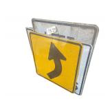6 Road Signs of Varying Sizes and Wordage from 36 to 30 Inches to 24 By 28 Inches