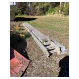 2 Extension Ladders 20 Feet Actual Length, 15 Foot Platform and 2 Braces for the Platform