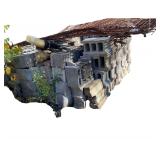 All Block and Brick Stone on Side of Garage